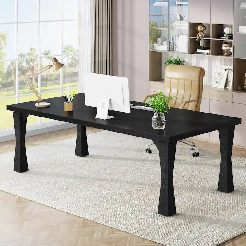 Executive Desk, 71 W x 35 D Large Office Desk, Modern Computer Desk
