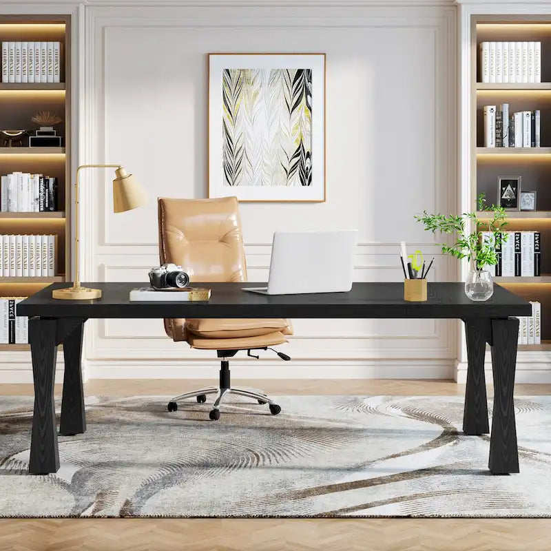 Executive Desk, 71 W x 35 D Large Office Desk, Modern Computer Desk