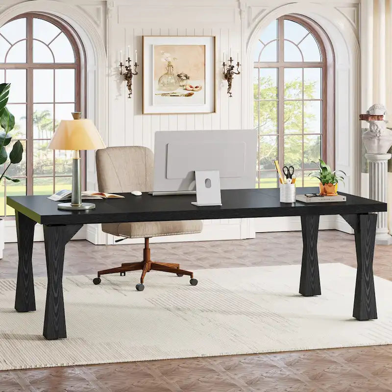 Executive Desk, 71 W x 35 D Large Office Desk, Modern Computer Desk