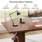 63-in Computer Desk, Large Office Executive Desk with Storage