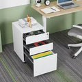 3 Drawer Mobile File Cabinet with Lock Steel File Cabinet for Legal/Letter/A4/F4 Size, Fully Assembled Include Wheels