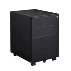 3 Drawer Mobile File Cabinet with Lock Steel File Cabinet for Legal/Letter/A4/F4 Size, Fully Assembled Include Wheels