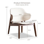 Furniture of America Beck Mid-century Modern Boucle Wingback Walnut Accent Chair