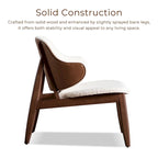 Furniture of America Beck Mid-century Modern Boucle Wingback Walnut Accent Chair