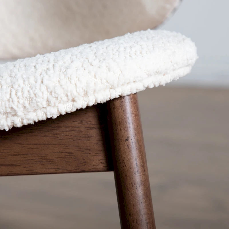 Furniture of America Beck Mid-century Modern Boucle Wingback Walnut Accent Chair