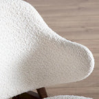 Furniture of America Beck Mid-century Modern Boucle Wingback Walnut Accent Chair