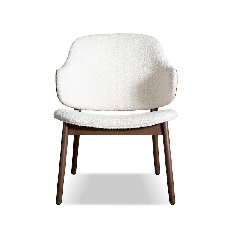 Furniture of America Beck Mid-century Modern Boucle Wingback Walnut Accent Chair