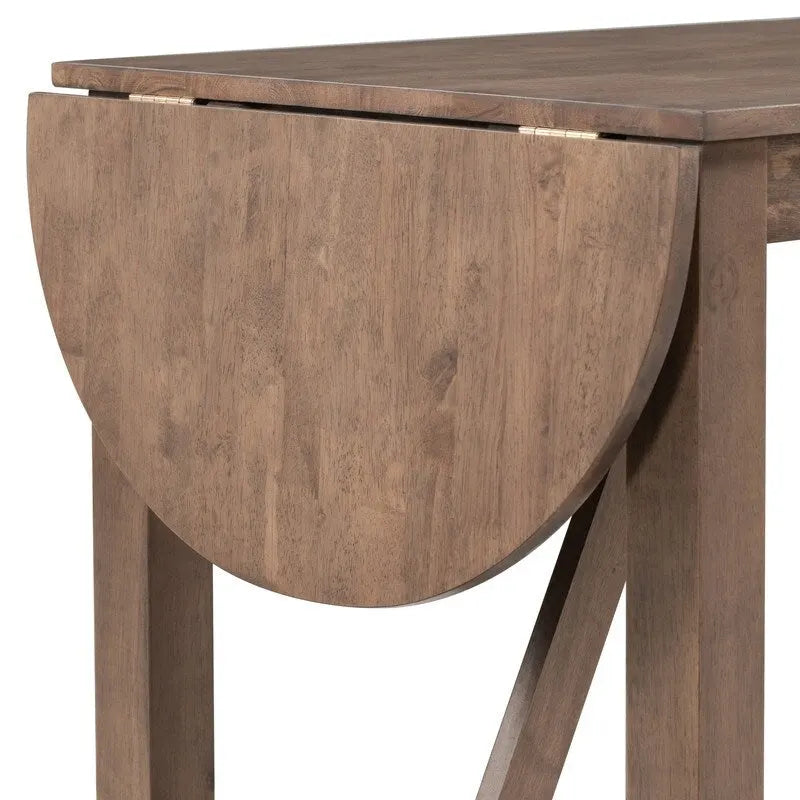 3-Piece Wood Counter Height Drop Leaf Dining Table Set with 2 Dining Chairs
