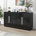 Buffet en bois massif avec 4 portes Grand meuble de rangement