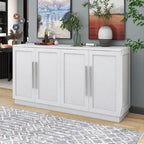 Solid Wood Sideboard with 4 Doors Large Storage Buffet Cabinet