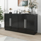 Buffet en bois massif avec 4 portes Grand meuble de rangement