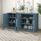 Buffet en bois massif avec 4 portes Grand meuble de rangement