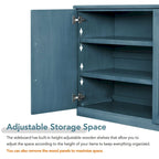 Buffet en bois massif avec 4 portes Grand meuble de rangement