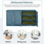 Buffet en bois massif avec 4 portes Grand meuble de rangement