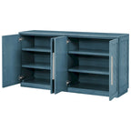 Buffet en bois massif avec 4 portes Grand meuble de rangement