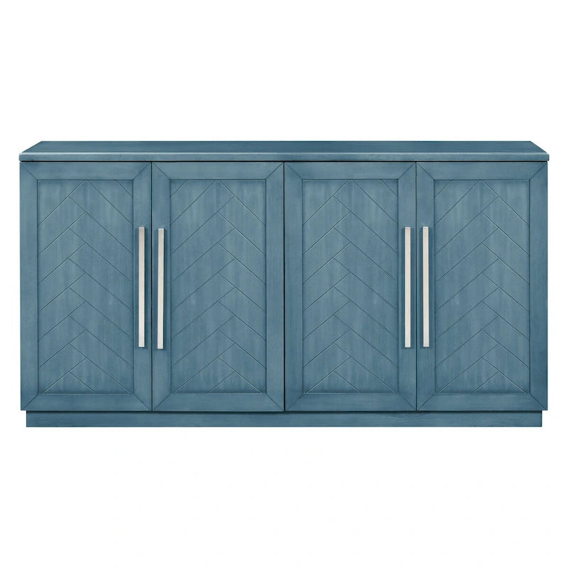 Buffet en bois massif avec 4 portes Grand meuble de rangement