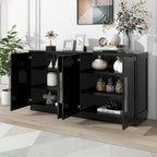 Buffet en bois massif avec 4 portes Grand meuble de rangement