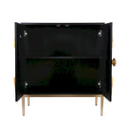 Buffet de salle à manger avec 2 portes et rangement, bahut effet soleil pour salon
