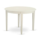 East West Furniture Dining Table Set- a Kitchen Table and Baby Blue Linen Fabric Parson Chairs, Linen White(Pieces Options)