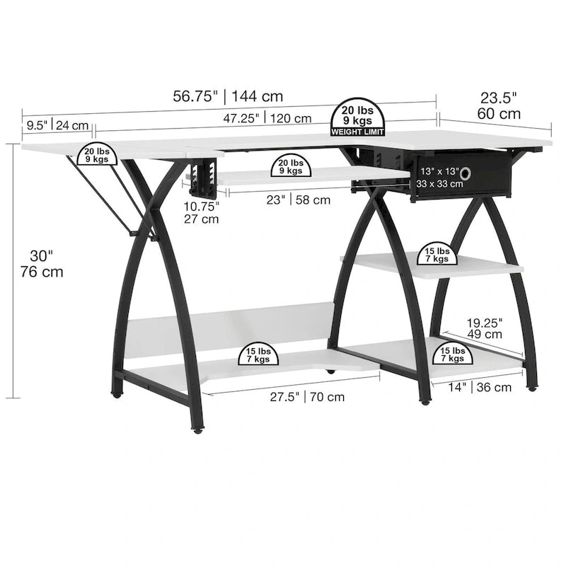 Comet Plus Sewing Desk with or without Grids on Top for Cutting