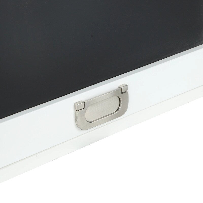 Utopia Alley Collapsible Fold Down Desk Table with Storage Cabinet & Shelves, Computer Desk Storage with USB Charging, White