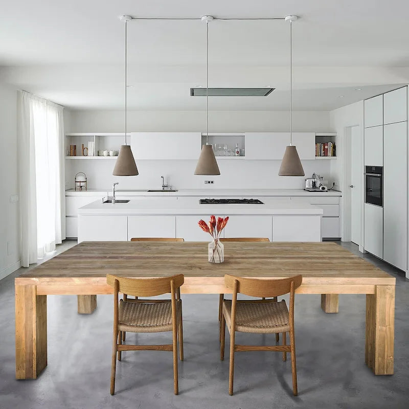 Table de salle à manger rectangulaire Marbella en teck recyclé Chic Teak, 259 cm
