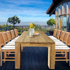 Table de salle à manger rectangulaire Marbella en teck recyclé Chic Teak, 259 cm