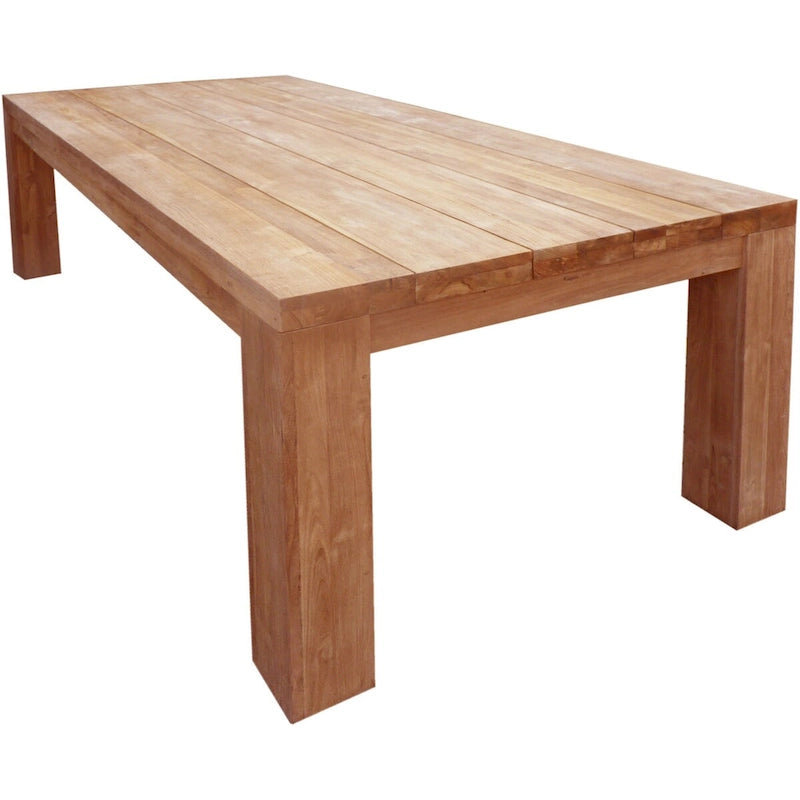 Table de salle à manger rectangulaire Marbella en teck recyclé Chic Teak, 259 cm