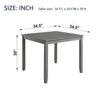 Table à manger carrée en bois pour 4 personnes, idéale pour les petits espaces