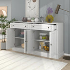 Meuble de rangement blanc avec tiroirs et étagères réglables - 58,3L x 15,8P x 33,9H