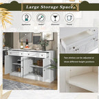 Meuble de rangement blanc avec tiroirs et étagères réglables - 58,3L x 15,8P x 33,9H