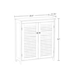 RiverRidge Ellsworth Bathroom and Laundry Storage Floor Cabinet with Doors and Adjustable Shelves - White