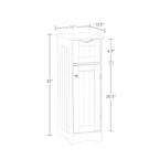 RiverRidge Ashland Single Door Narrow Bathroom and Laundry Storage Cabinet with Drawer and Adjustable Shelves - White