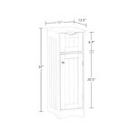 RiverRidge Ashland Single Door Narrow Bathroom and Laundry Storage Cabinet with Drawer and Adjustable Shelves - White
