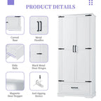 Tall Bathroom Storage Cabinet with 2 Doors, 1 Drawer & Adjustable Shelf