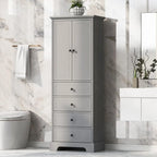 Bathroom Storage Cabinet with 2 Doors and 4 Drawers,Adjustable Shelf