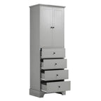 Bathroom Storage Cabinet with 2 Doors and 4 Drawers,Adjustable Shelf