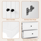 Bathroom Storage Cabinet with 2 Doors and 4 Drawers,Adjustable Shelf