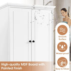 Bathroom Storage Cabinet with 2 Doors and 4 Drawers,Adjustable Shelf
