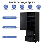 Tall Bathroom Storage Cabinet,Freestanding Storage Cabinet
