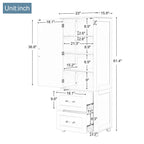 Tall Bathroom Storage Cabinet,Freestanding Storage Cabinet