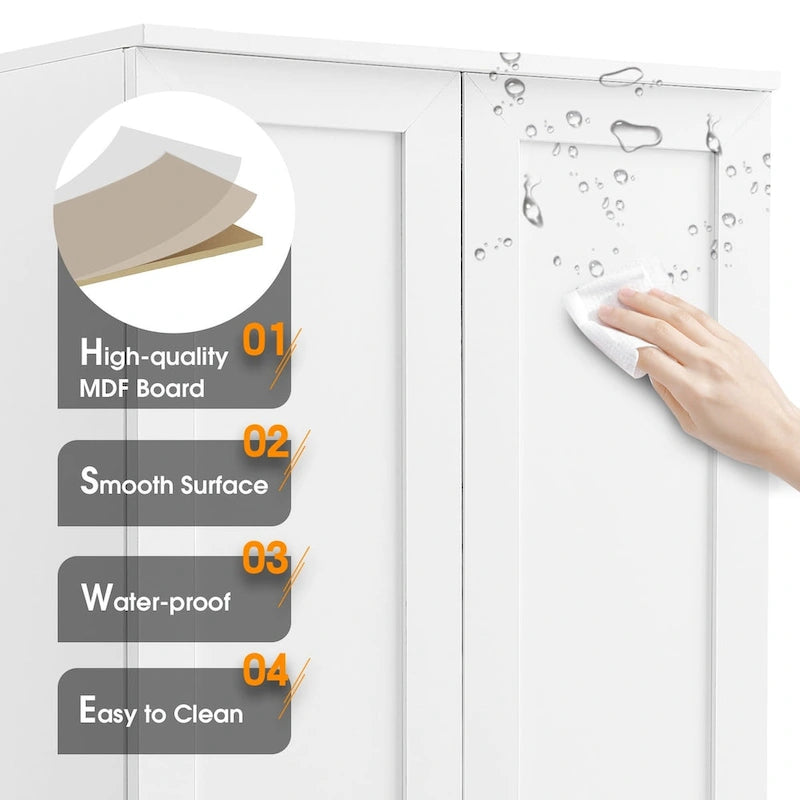 Storage Cabinet with Two Doors for Bathroom - 23.30L * 16.90W * 71.20H