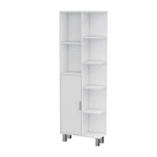 Modern White 9-Shelf Linen Cabinet for Bathroom