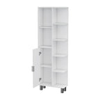 Modern White 9-Shelf Linen Cabinet for Bathroom