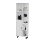 Modern White 9-Shelf Linen Cabinet for Bathroom