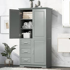 Tall and Wide Storage Cabinet with Doors and Three Drawers