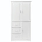 Tall and Wide Storage Cabinet with Doors and Three Drawers