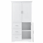Tall and Wide Storage Cabinet with Doors and Three Drawers