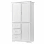 Tall and Wide Storage Cabinet with Doors and Three Drawers