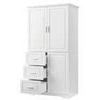Tall and Wide Storage Cabinet with Doors and Three Drawers